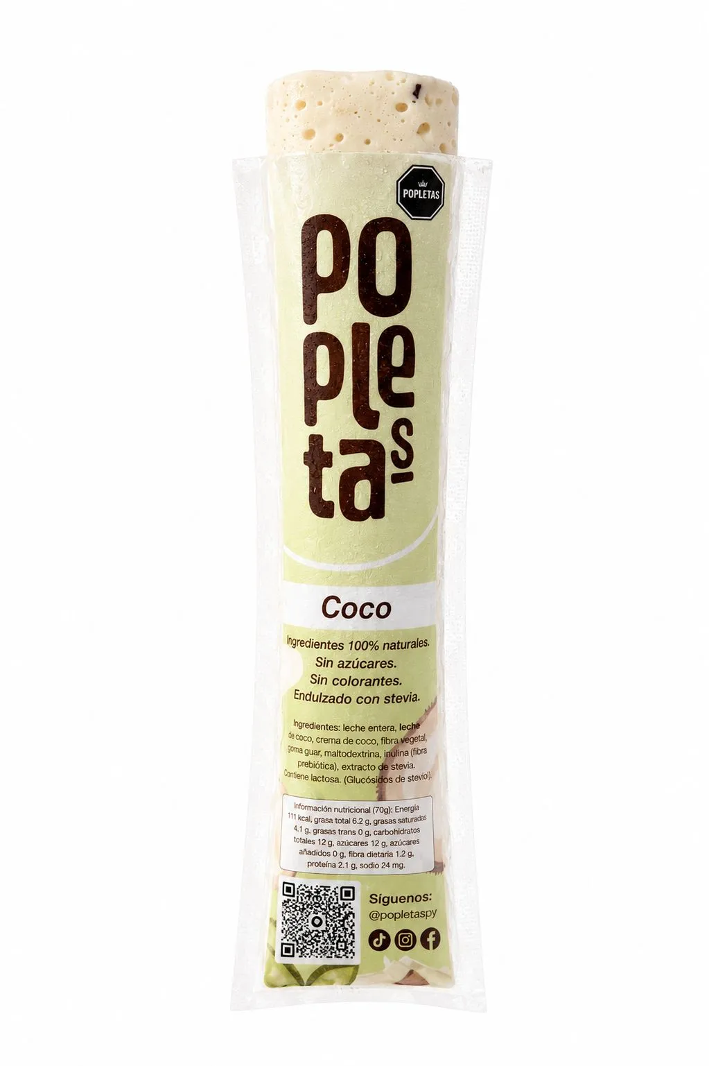 Paleta Popletas sabor Coco