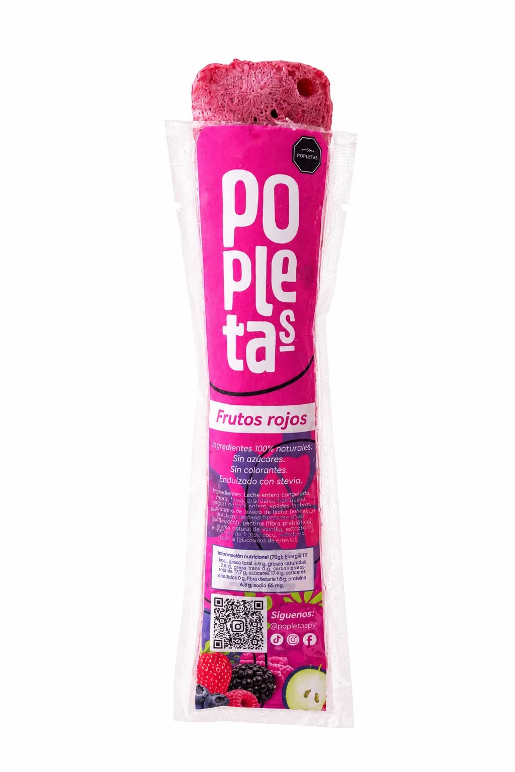 Paleta Popletas sabor Frutos Rojos